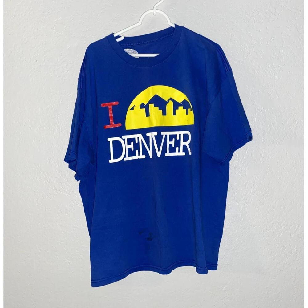 Streetwear Brand Lard I Love Skyline Denver T Shirt Colorado Nuggets Vtg